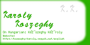 karoly koszeghy business card